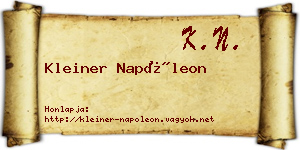 Kleiner Napóleon névjegykártya